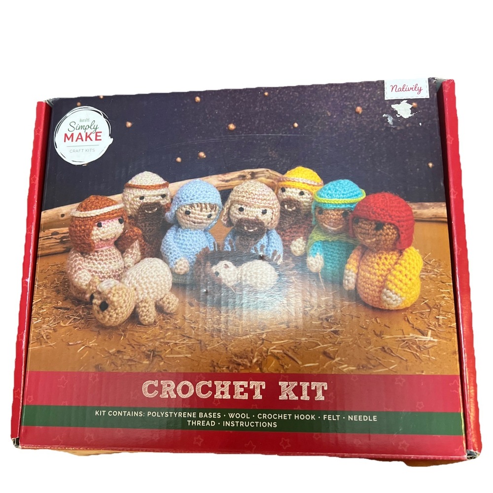 Nativity Crochet Kit Docrafts Simply Make Wool Felt Makes 9 Figures New Open Box